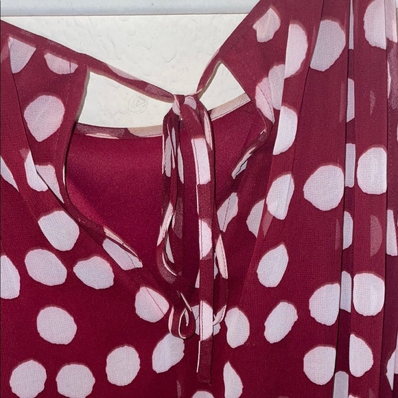 Polka Dot Sleeveless Blouse - Picture 4 of 4